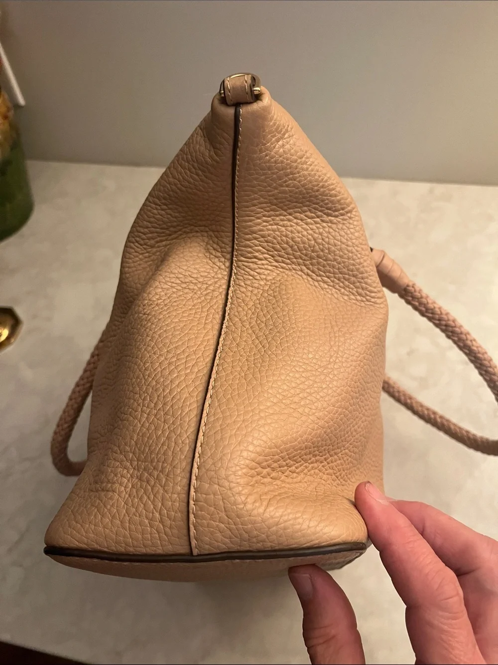 Tory Burch Taylor leather Slouchy Satchel Bag - Devon Sand  no crossbody strap